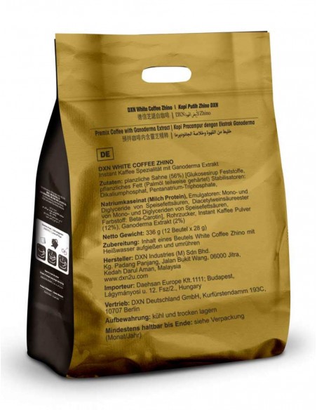 DXN White Coffee Zhino – Instant Cappuccino met Ganoderma – 12 Zakjes
