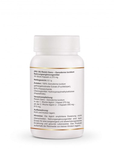Reishi Ganoderma RG 30 Capsules – Natuurlijk Immuunsysteem Supplement | Beatus Natura
