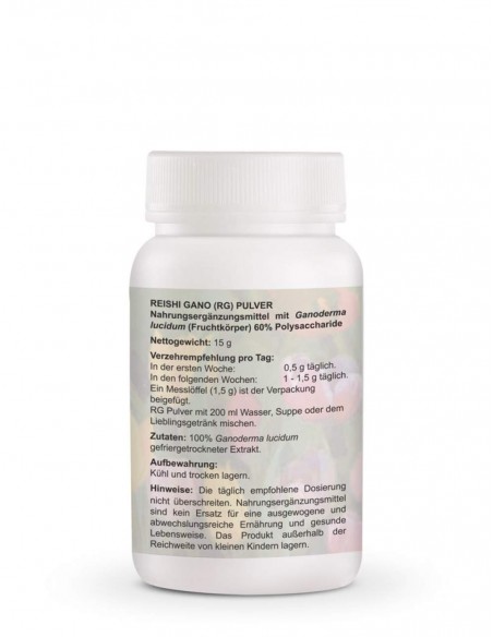 Reishi Gano RG Poeder – Natuurlijke Ondersteuning voor Immuunsysteem & Vitaliteit